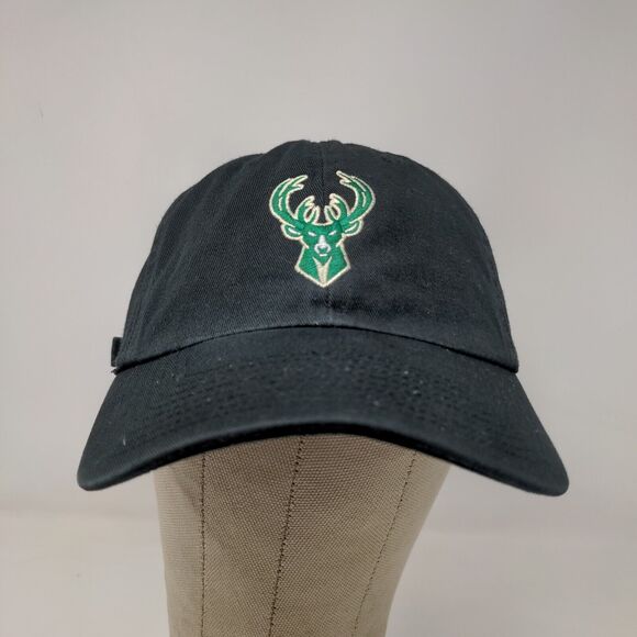 Fan Favorite Men's Slideback Hat Black Size OSFA Embroiderd Milwaukee Bucks Logo - Picture 2 of 11